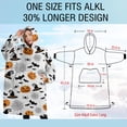 thumbnail image 4 of Oversized Wearable Blanket Hoodie,Halloween Witch Hats Pumpkins and Spider Webs Sherpa Blanket Hoodie with Super Pockets,Super Warm Fuzzy Pullover for Women & Men, 4 of 6