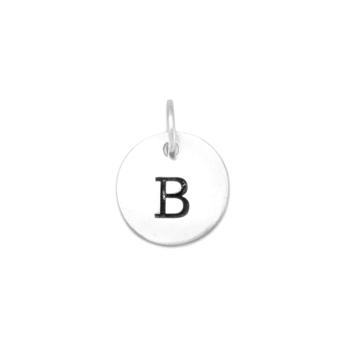 10.5mm Oxidized 925 Sterling Silver Letter Name Personalized Monogram Initial B Charm Charm Hangs 13mm Pendant Necklace
