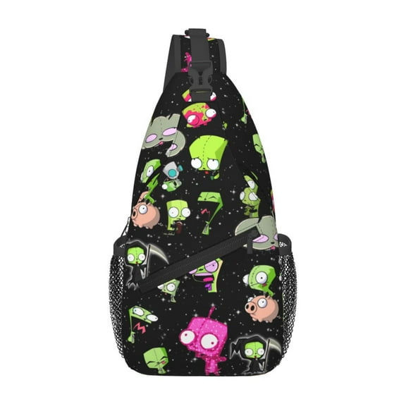 Invader Zim Sling Bag Crossbody Sling Backpack Chest Bag Daypack Purses Shoulder Bag For Women Men Travel Hiking