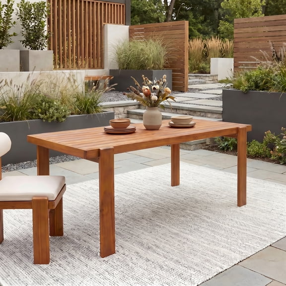 Christopher Knight Home 67" Outdoor Patio Rectangular Acacia Wood Dining Table for 4-6, Teak