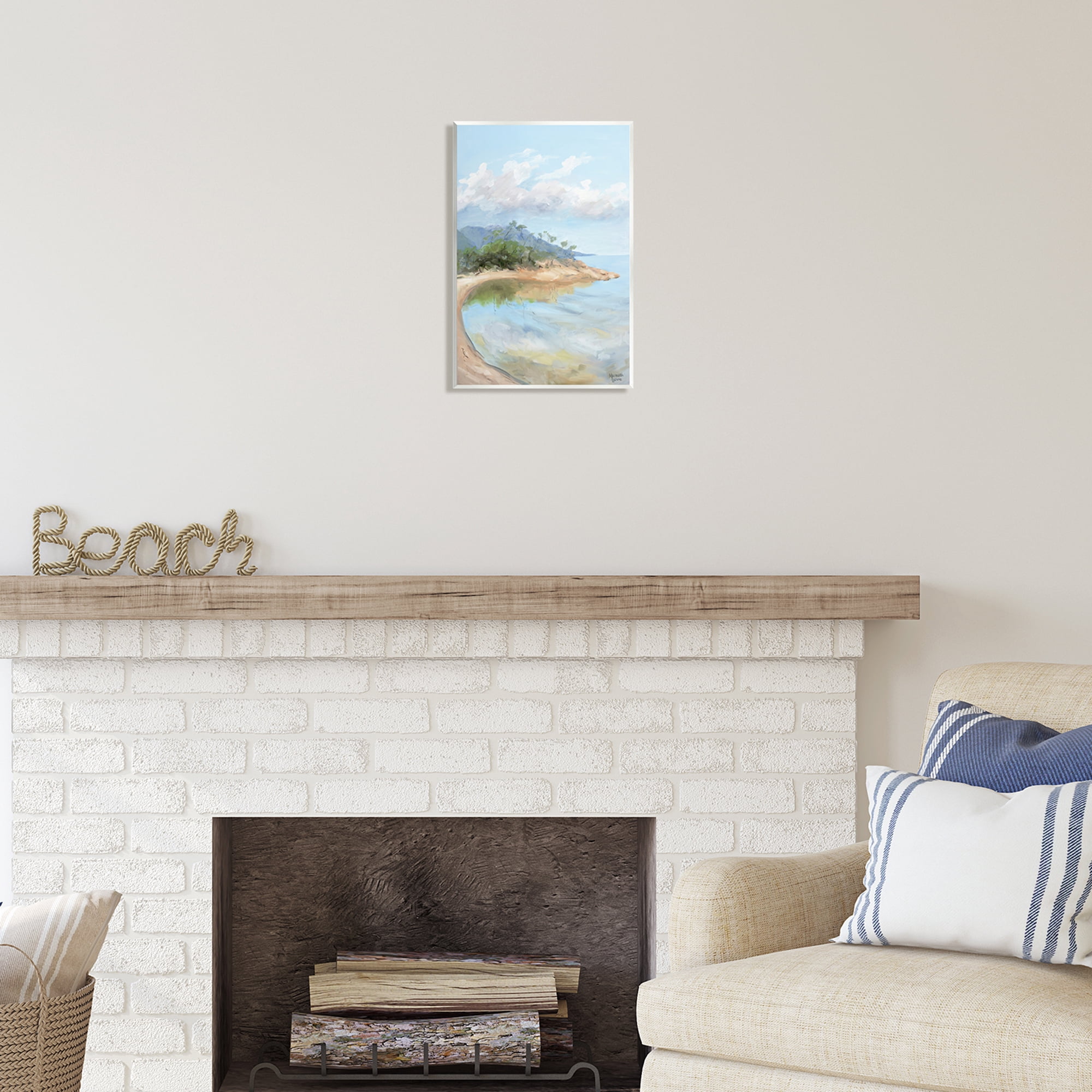 Stupell Industries Soft Beach Painting Landscape Painting Unframed Art Print Wall Art, 10 x 15