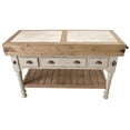 thumbnail image 3 of Marble Top 3 Drawer Kitchen Island In Chalk White, 3 of 5