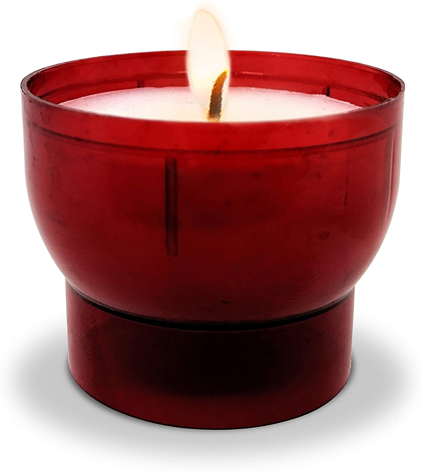 Hyoola Unscented 7 Hour White Votive Candles in Red Plastic Cups, Paraffin Wax with Cotton Wicks, 25-Pack