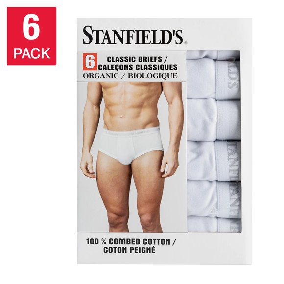 Stanfield's Caleçons pour Hommes, Lot de 6 (Blanc, TG)
