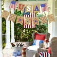 thumbnail image 2 of geerera Patriotic 4th of July String Pennant Banner, USA American Flag Burlap Banner, Red White Blue Star Garland for Independence Memorial Labor Day Holiday Decorations,98.4 inch, 2 of 6