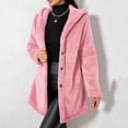 thumbnail image 2 of Enjoytime Fleece Jacket Women Fall Winter Button Down Hooded Teddy Coat Soft Warm Casual Mid Length Long Sleeve Outerwear, 2 of 7