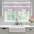 thumbnail image 4 of Farm Fruits Balloon Curtains 63 Inch Length for Living Room/Bedroom, Watermelon Lemons Peach Pink Grey Striped Rod Pocket Privacy Door Curtains Decorative Tie Up Shade for Window 52"x63", 4 of 8
