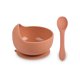 thumbnail image 1 of Cuenco de silicona para bebés con fondo de succión Juego de cucharas para bebés Comedor para niños pequeños Cocina para el hogar Vajilla Suministros para comer para niños Naranja para recién nacidos Advancent BA000341-05, 1 of 7