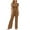 Coffee#3, variant on Womens 2 Piece Ribbed Knit Summer Outfits Crewneck Short Sleeve Crop Sweater Top Wide Leg Palazzo Pants Lounge Sets Purple L