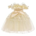 thumbnail image 4 of Hihipz Toddler Girls Dresses Solid Strapless Tulle Princess Dress Kids Girls Elegant Party Gowns Vintage Pageant Formal Dresses,2 -3 Years, 4 of 9