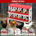 thumbnail image 3 of Nesting Boxes for Chickens, 8 Compartment Metal Chicken Laying Boxes with Metal Legs, Perch, Secure Lid, Wall Mount/ Freestanding for Hens, Red, 3 of 7