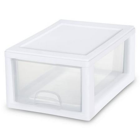 Sterilite - Small Box Modular Stacking Storage Drawer Container Closet (6 Pack)