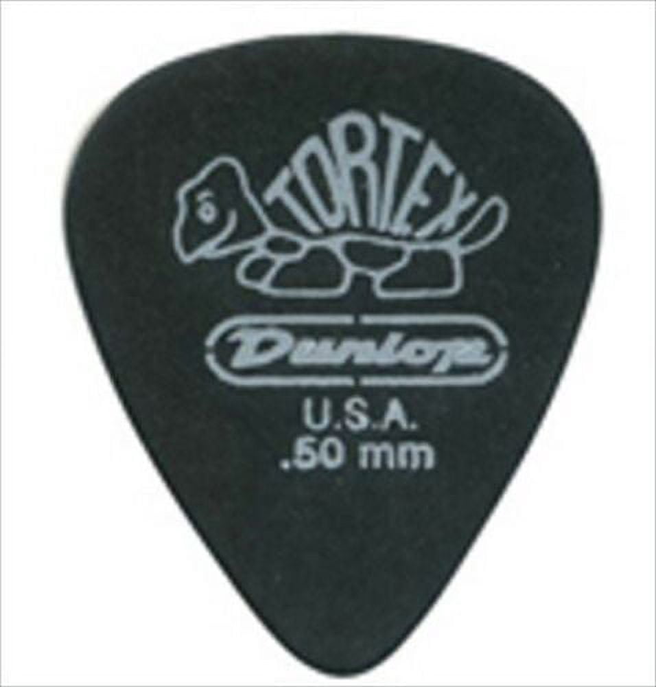Dunlop 488R50 .50mm Tortex Pitch Black Guitar Picks, 72-Pack