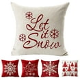 thumbnail image 3 of SPRING PARK Merry Christmas Throw Pillow Covers Deer Snowflakes Snowman Decorative Pillow Covers for Sofa Couch Bed and Car Throw Pillow Covers, 3 of 7