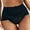 Black, variant on HUPOM Underwear Women Ladies Underwear High waist Elastic Waist Solid Thong Wine 2XL