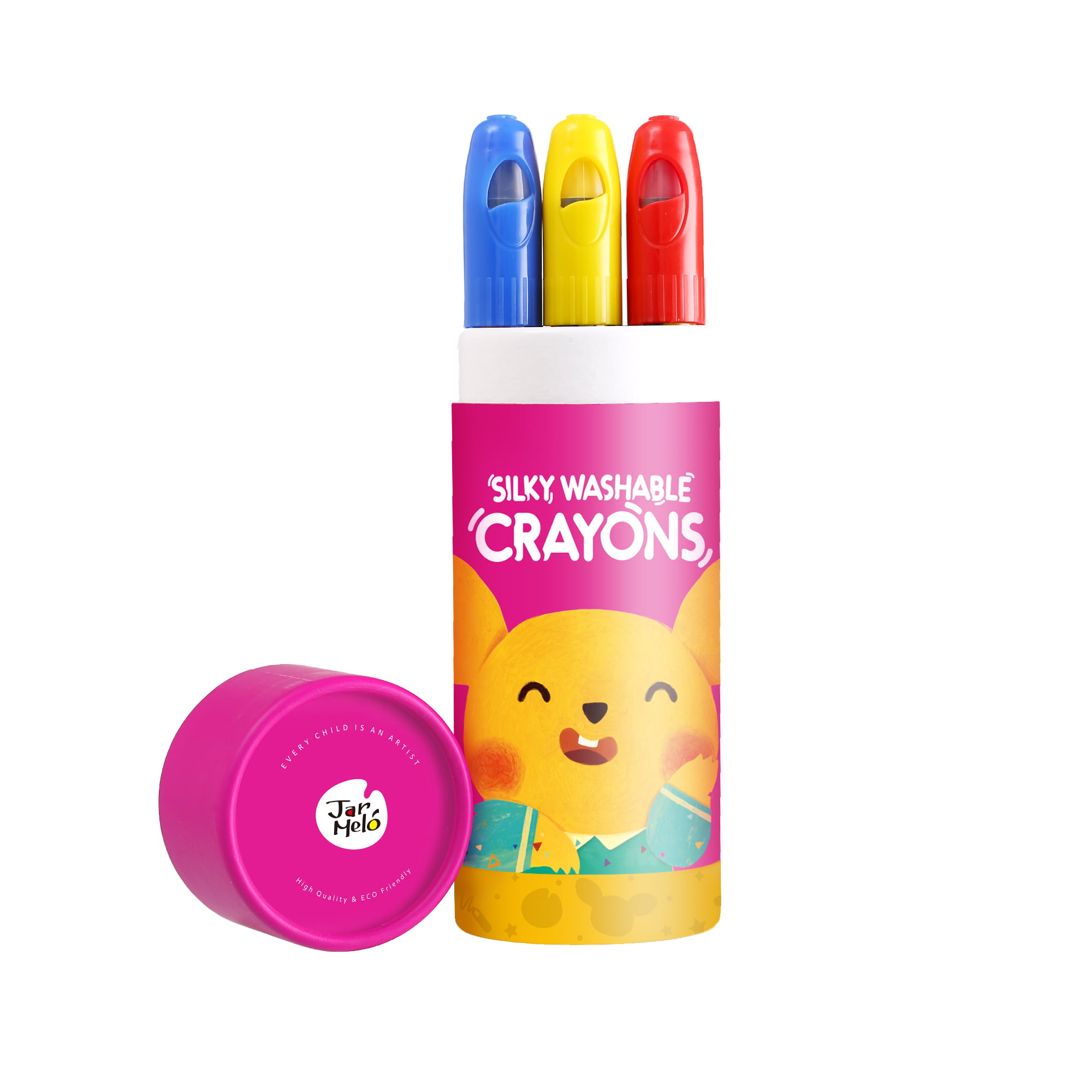Jar Melo Jumbo Crayons for Toddlers, 24 Colors Twistable Crayons Sticky  Giant Coloring Poster for Kids－Re-Stick Drawing Paper Roll for Toddlers