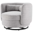 thumbnail image 1 of Armchair Swivel Accent Chair, Black Grey Gray, Fabric, Modern Contemporary, Living Lounge Cafe Room Hotel Lobby Hospitality, 1 of 7