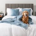 thumbnail image 2 of PetAmi Dog Blanket for Large Medium Dogs Blue, Fluffy Soft Puppy Blanket, Sherpa Fleece Cat Blanket for Kitten Doggie, Calming Pet Blanket Throw for Bed Washable Sofa Couch Cover, Large 40x60, 2 of 7
