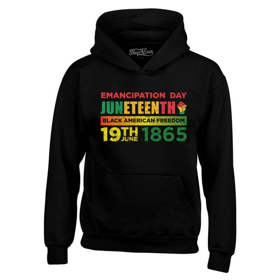 Shop4Ever Men's Emancipation Day Juneteenth Black Freedom Hooded Sweatshirt Hoodie Medium Black