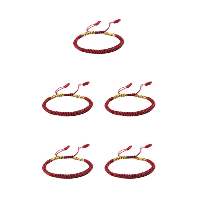 yingyy Bracelets Thread Tibetan Buddhist Woven Love Lucky Knot Bracelet String Hand Rope Bangles Jewelry Blessing Gifts Multicolored 5Set