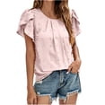 thumbnail image 2 of Birdeem Chandail Tricoté pour Femmes, Mode, Manches Courtes, Col Rond, Couleur Unie, Coupe Ample, 2 of 11