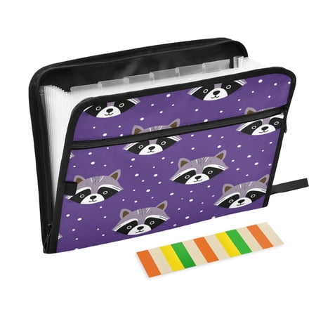Organ Folder 14.2 x 0.8 x 10.6 Inches 13 Separate Pockets A4 Size Documents Folder A Sort Storage File Manager For The Home Office Raccoon Face