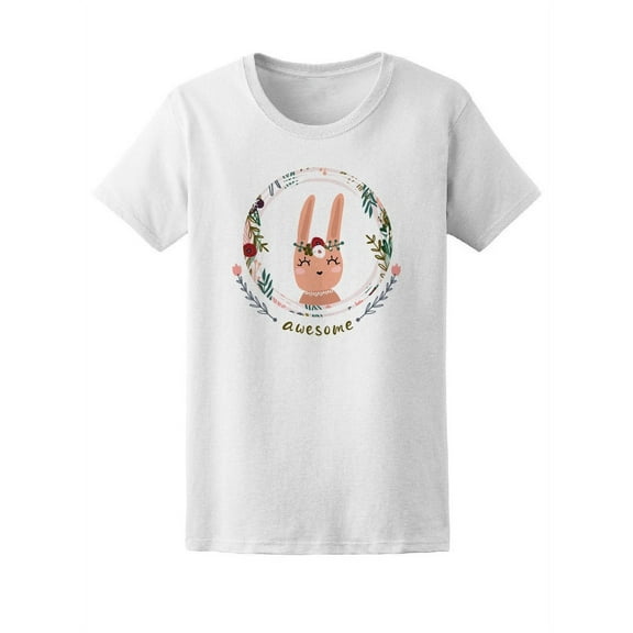 Awesome Cute Floral Bunny Tee Women's -Image by Shutterstock