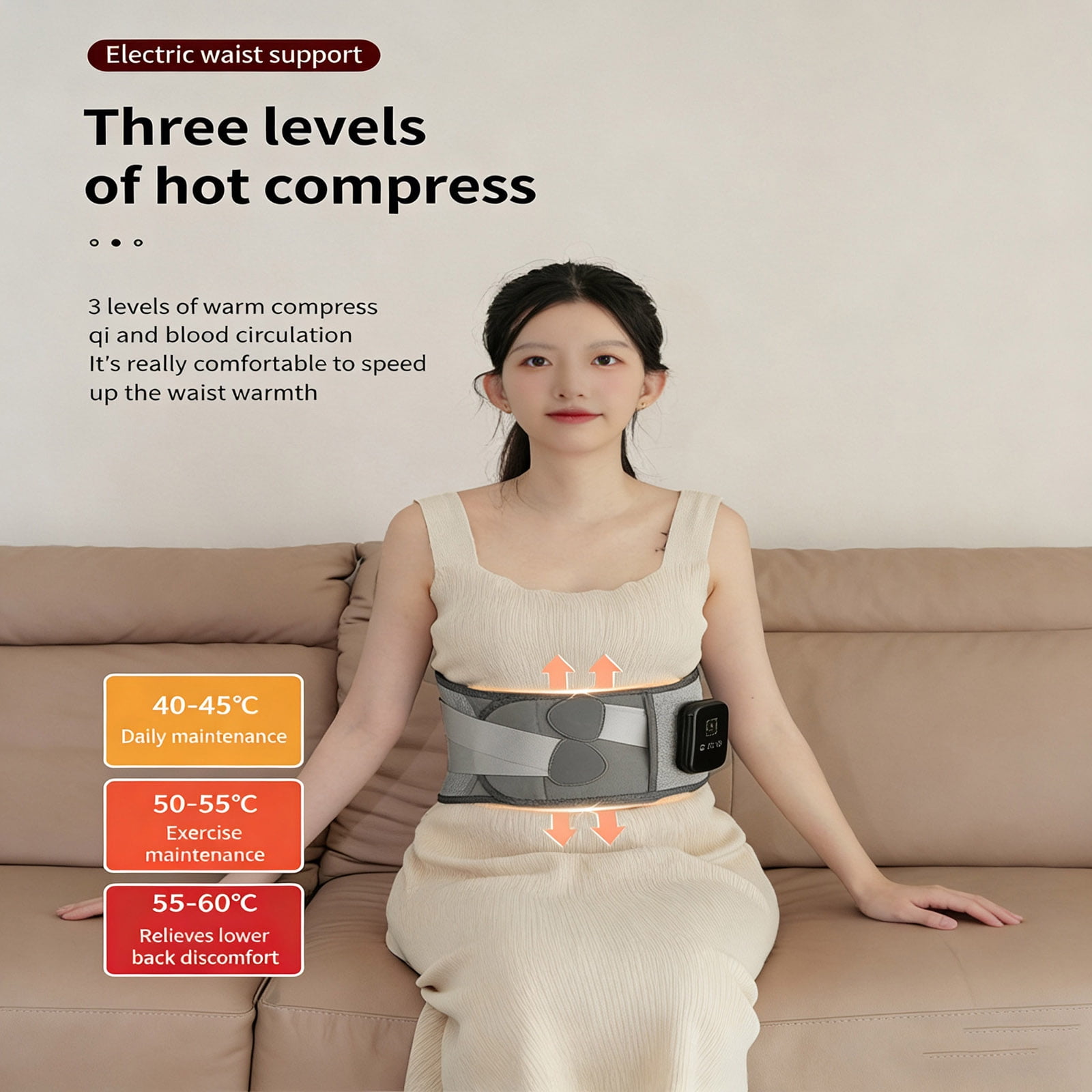 Ferjadq Lumbar Back Support Belt 5-in-1 Self Heating Breathable Back Pain Brace for Men Women Relief Posture Correction Massage