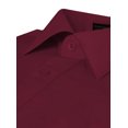 thumbnail image 4 of Men's Slim Fit Button Up Long Sleeve Solid Dress Shirt - Burgundy - L (16-16.5) 32/33 sleeve, 4 of 5