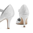 thumbnail image 4 of Pennysue Women's Silver Strappy Short Heels With Pointed Toes Size 9.5, 4 of 5