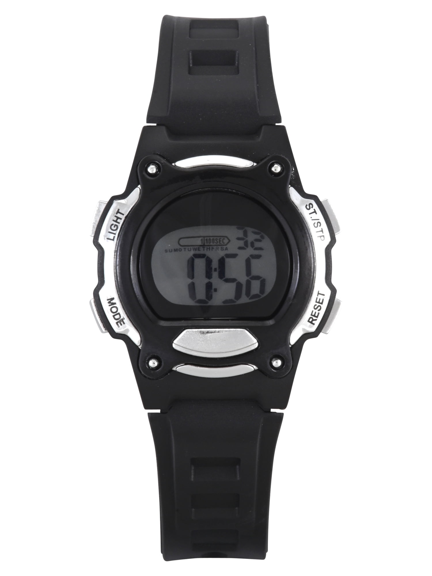 Black and Silver Digital Round