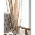 thumbnail image 4 of Crochet Lace Window Curtain Panel with Tassels Semi Sheer Hollow Curtains for Bedroom Living Room, 1 Pane Rod Pocketl, 4 of 6