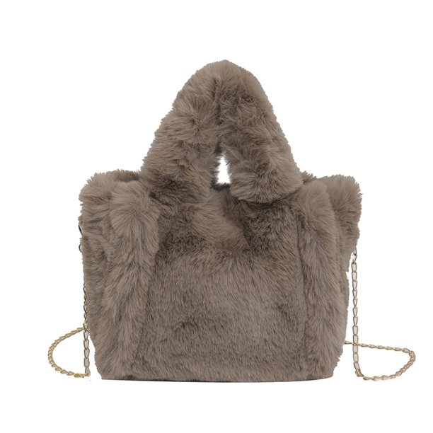 Bolso Mano Difuso para Mujer Felpa Al Aire Libre Gran Capacidad
