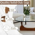 thumbnail image 5 of Coffee Tables for Living Room - Triangle Glass Coffee Table with Wooden Base Mid-Century Modern Abstract End Table for Study Room Office Hotel Balcony (Walnut Transparent, Small 32.2 * 22.4 * 16in), 5 of 5