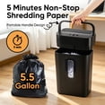 thumbnail image 3 of Locksworth 12-Sheet Cross-Cut Paper Shredder, 21L Large Bin with Viewing Window, 5-Min Continuous Run Time, Portable Handle for Home Office Use, 3 of 7