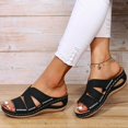 thumbnail image 4 of Orthopedic Wedge Sandals for Women Summer Dressy Casual High Wedges Slip on Sandals Open Toe Platform Walking Shoes Beach Sandals for Woman, 4 of 5