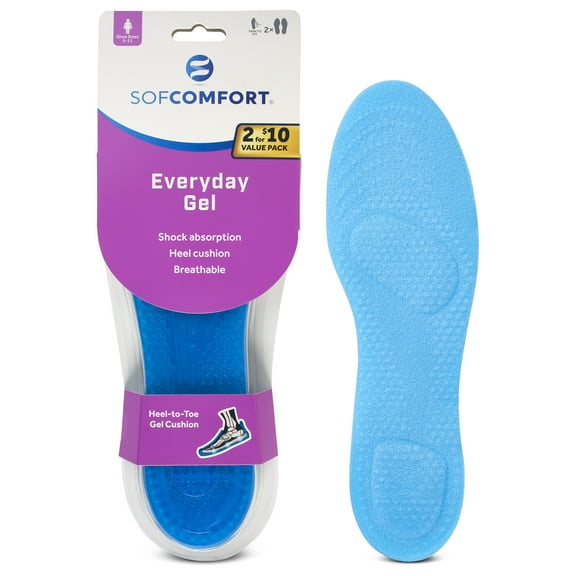 Sof Comfort Everyday Gel Insole, 2-Pack