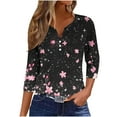 thumbnail image 2 of Xdegoge My Last Order From Walmart Women'S 3/4 Sleeve Tops Floral V Neck T Shirts Going Out Trendy Summer Tops 2025 Dressy Casual Blouses Soft Comfy Basic Tees Ofertas Relampago De Hoy, 2 of 5