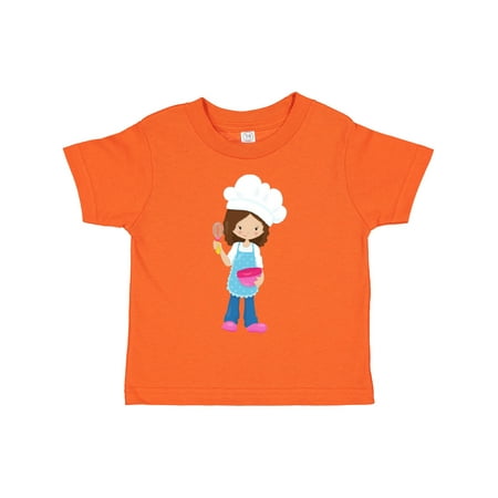 

Inktastic Baking Baker Pastry Chef Cute Girl Brown Hair Gift Toddler Toddler Girl T-Shirt