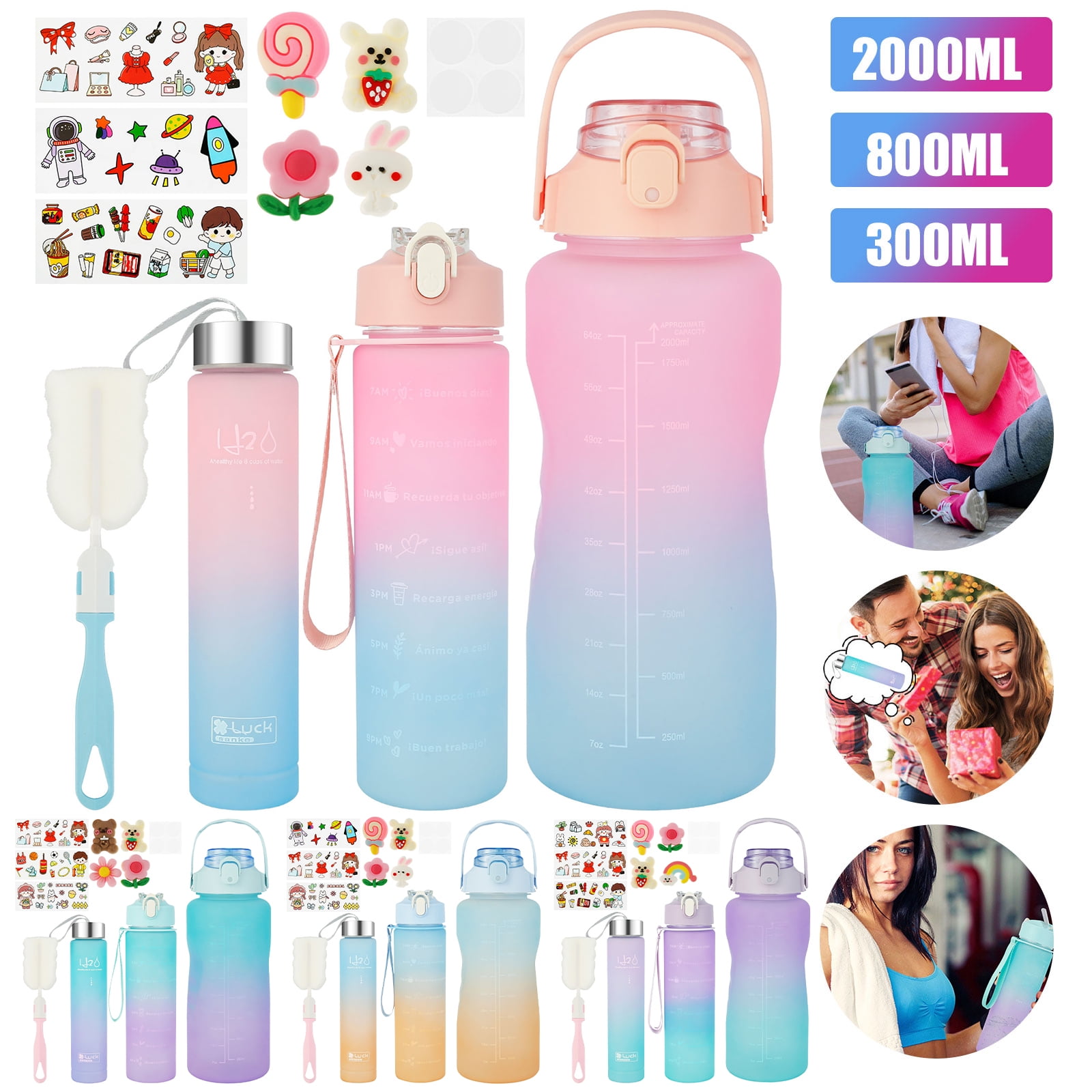 2000ml Large Capacity Plastic Straw Water Cup Sports Water Bottle High  Value Outdoor Camping Drinking Tools - AliExpress