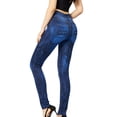 thumbnail image 5 of Nmnitkp Pants for Women Tight Imitation Denim Printing Seamless Bottom Pants High Elastic Pencil Pants Long Pants Blue,Free Size, 5 of 6