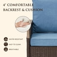 thumbnail image 7 of Vicluke 3 Piece Outdoor Swivel Chair Set, Wicker Patio Bistro Set with Thick Cushions and Coffee Table, Patio Furniture Conversation Set for Deck, Yard, Garden, Poolside, Blue, 7 of 7