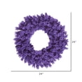 thumbnail image 2 of Vickerman 24" Flocked Purple Fir Artificial Christmas Wreath, Unlit, 2 of 2