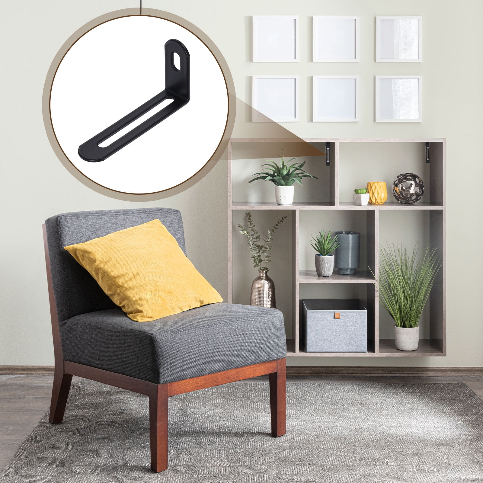 Uxcell 30 Pack Adjustable L-Shape Corner Brace, 0.9" x 2.9" x 0.6" Metal Slotted 90 Degree Right Angle Corner Shelf Bracket Support Brace, Black