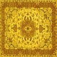 thumbnail image 1 of Ahgly Company Indoor Square Persian Yellow Traditional Area Rugs, 4' Square, 1 of 4