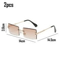 thumbnail image 2 of Rimless Rectangle Sunglasses Tinted Frameless Eyewear Vintage Transparent Rectangle Glasses for Women Men, 2 of 6