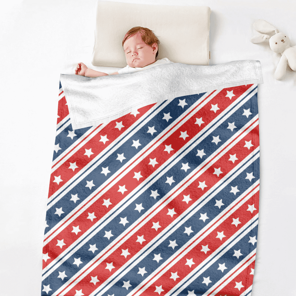 FABOTD Throw Blanket, Fuzzy Blanket, Independence Day Flannel Blanket