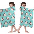 thumbnail image 4 of Blue Hedgehog Love Hooded Bath Towel，50"x30" for Ages 3 To 12 Kids, Quick Dry Lightweight Soft Microfiber Hood Beach Towel Cover Up for Kids, 4 of 7