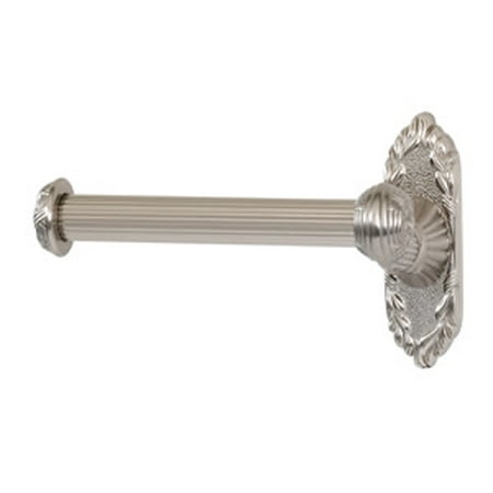 Ribbon and Reed Singe Post Toilet Paper Holder with Brass Construction - Finish: Satin Nickel