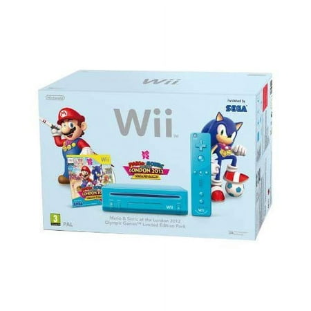 Restored Nintendo Wii Console with Mario and Sonic Olympics 2012 Blue (Refurbished)
